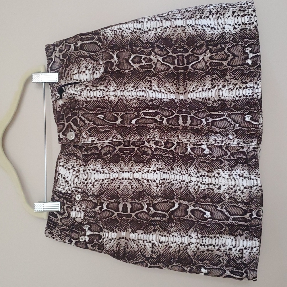 Topshop Moto Python Snakeskin Print Mini Skirt 10 - image 1
